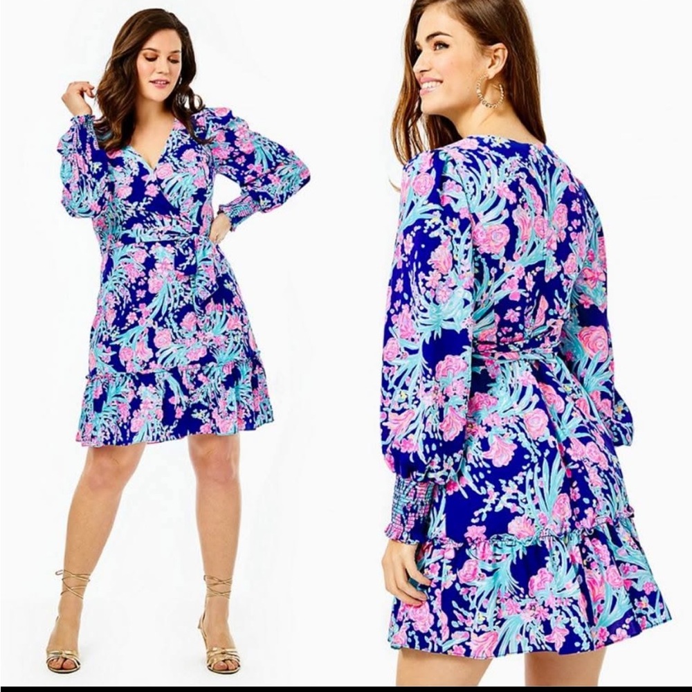 Lilly Pulitzer Rosie Stretch Dress -Corsica Blue Toucan Party - Size 4